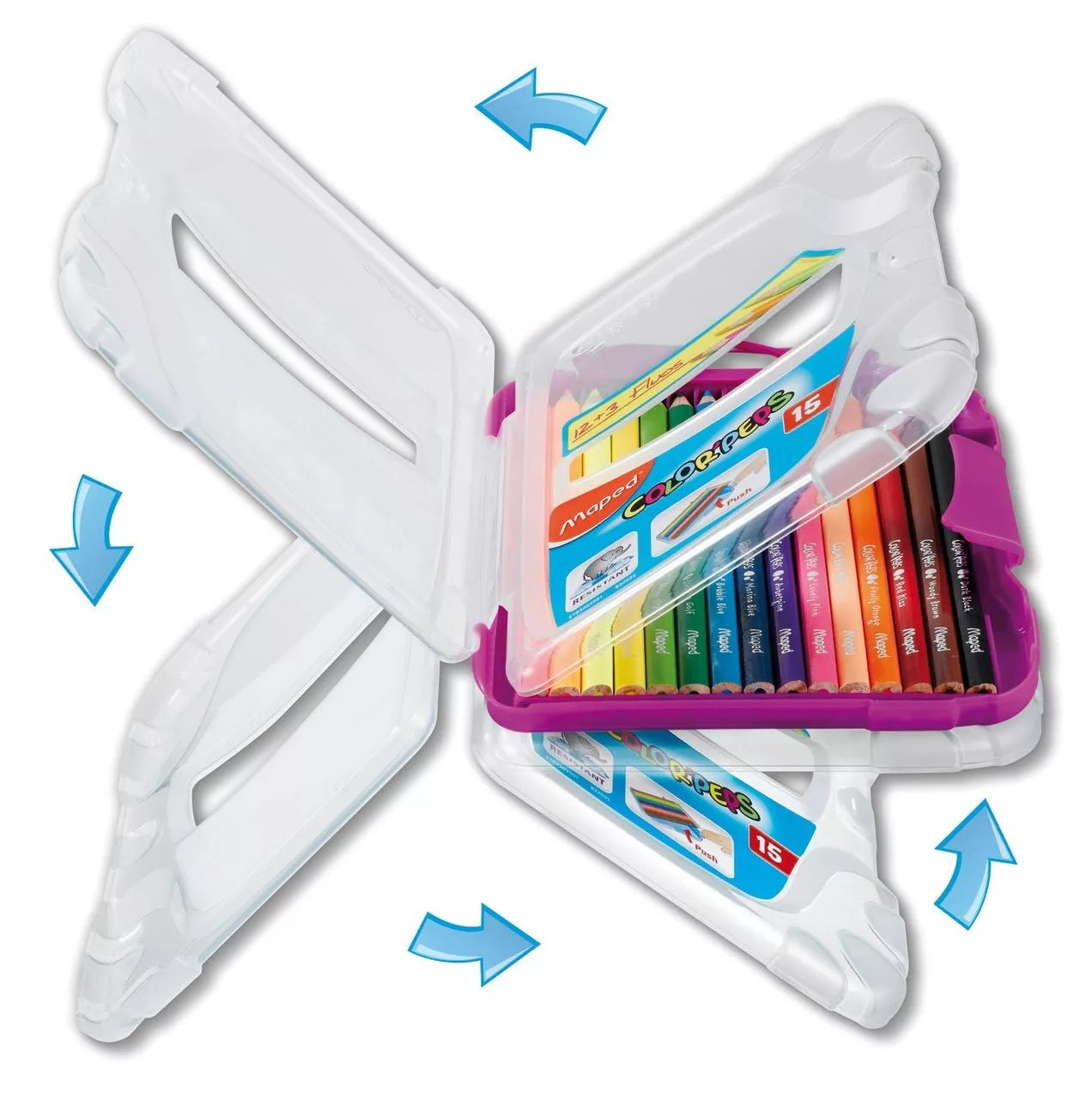 MAPED Fluo coloring pencils 12+3