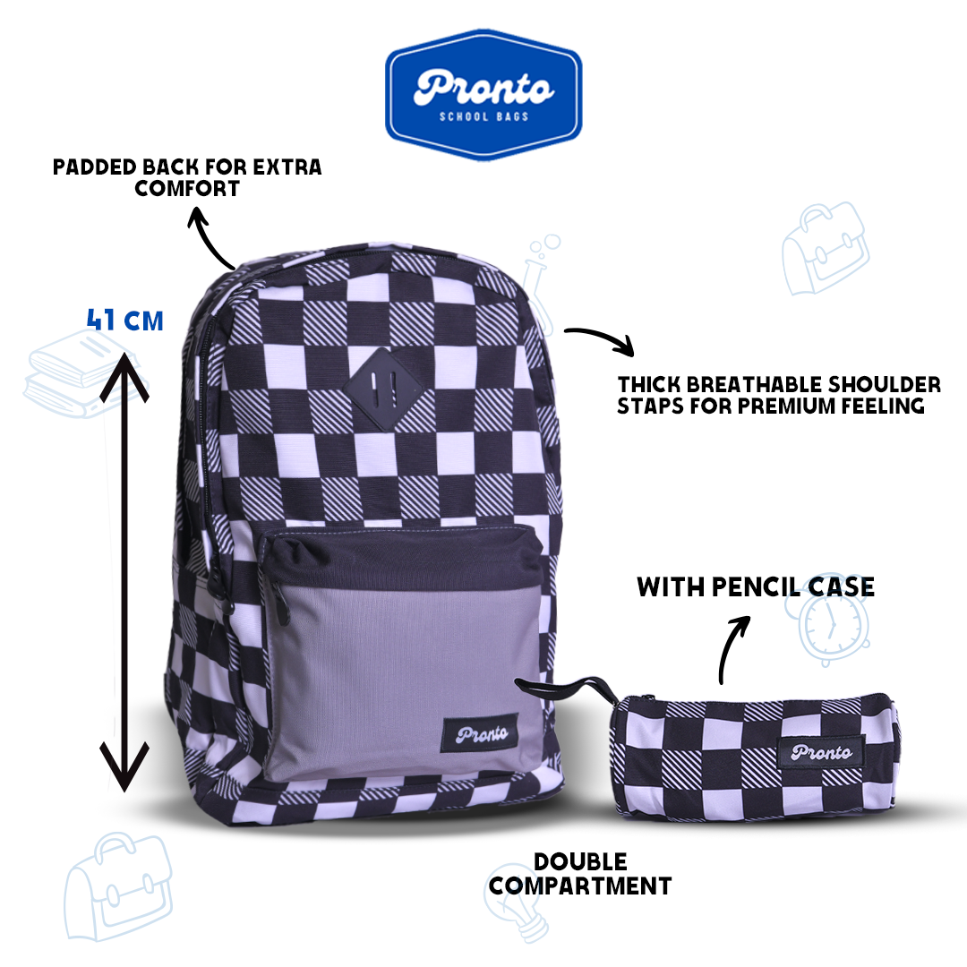 Pronto Checkerboard Backpack Set 16”