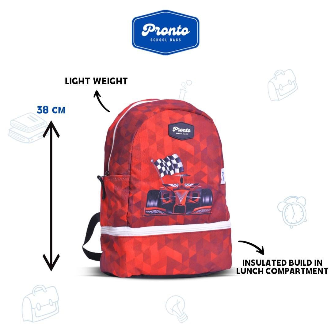 Pronto Racing Car Lunch Backpack 15"