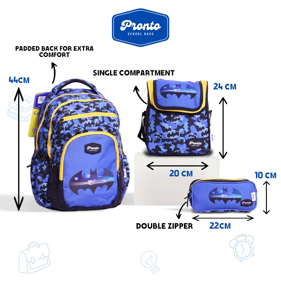 Pronto Batman Backpack Set 17”