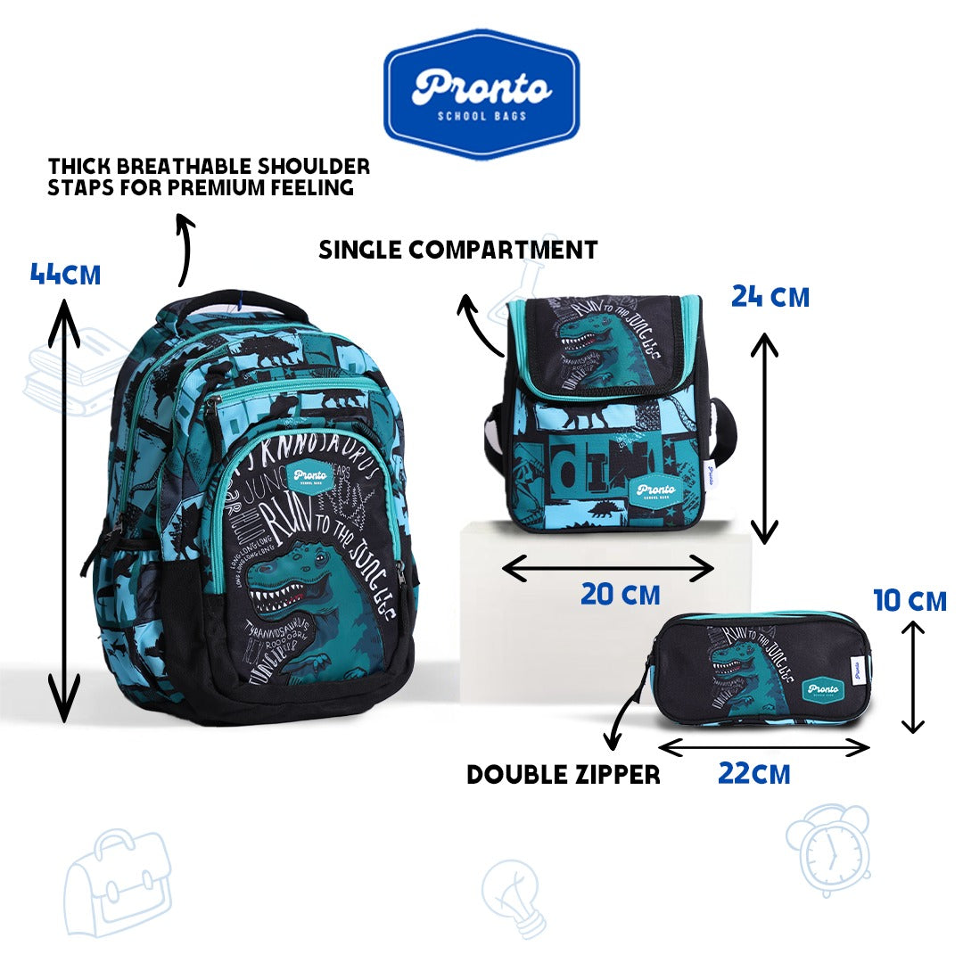 Pronto Dino Backpack Set 17”