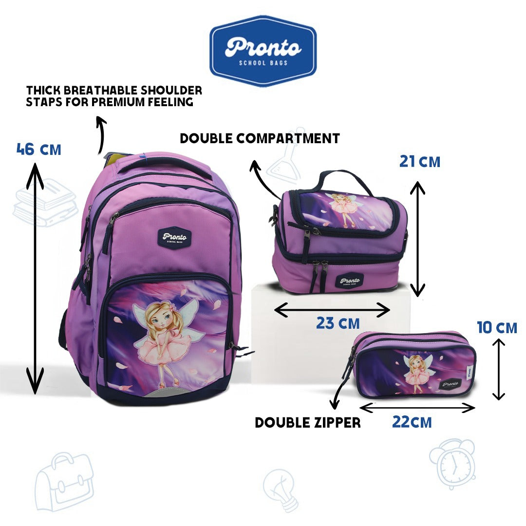 Pronto Fairy Blossom Backpack Set 18”
