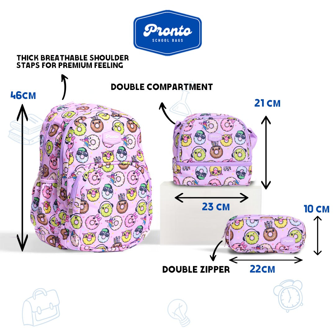 Pronto Donut Delight Backpack Set 18”