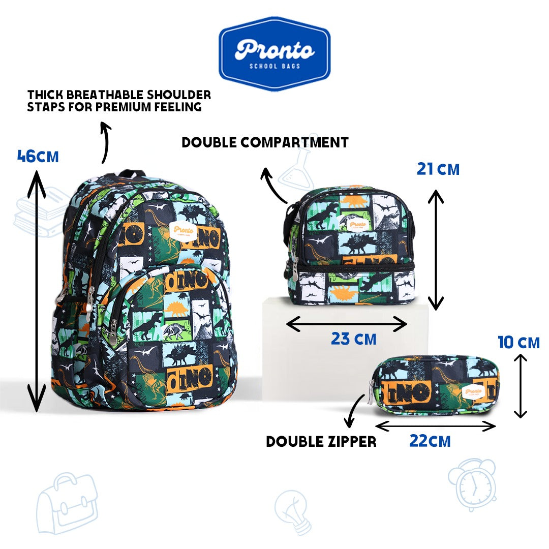Pronto Dino Adventure Backpack Set 18”