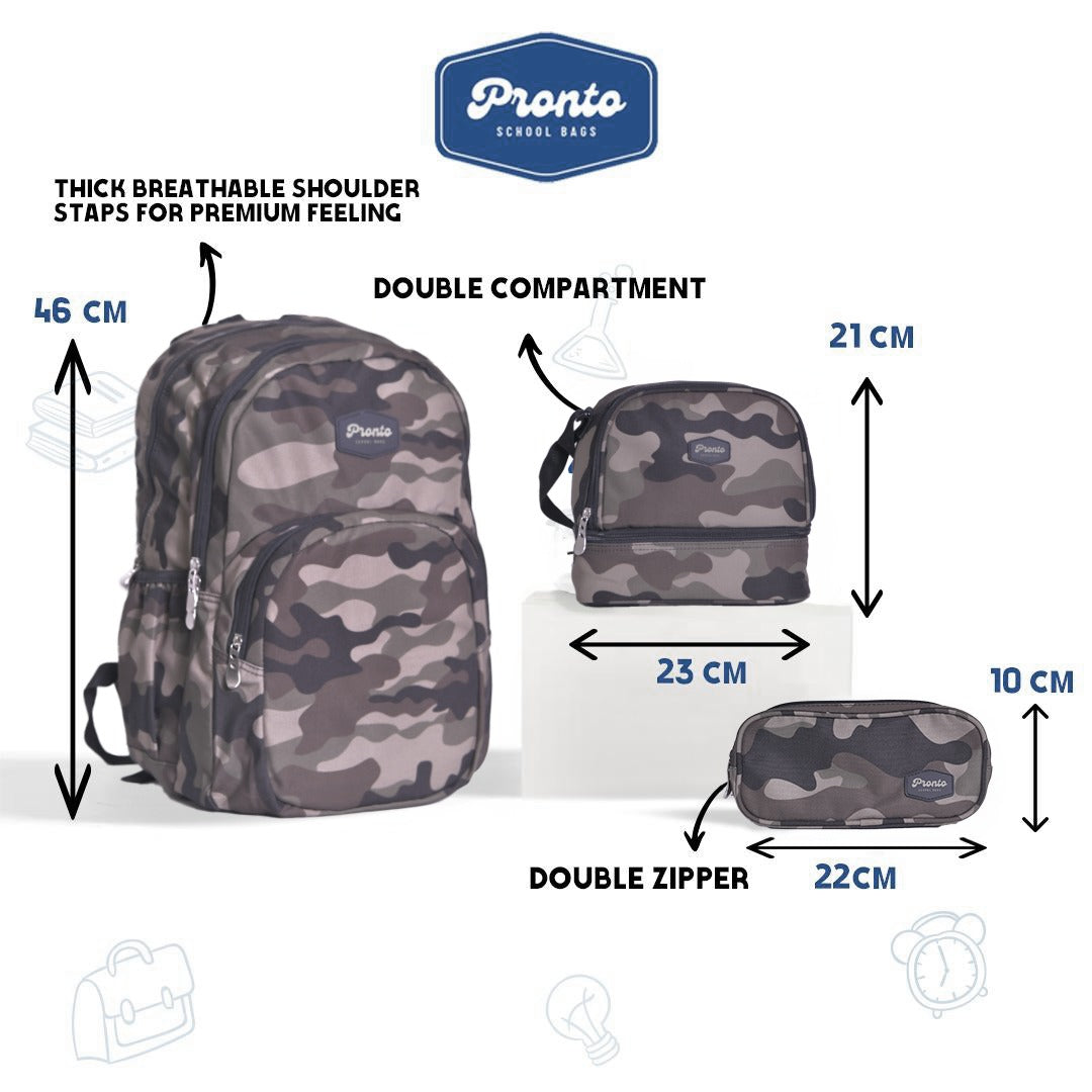 Pronto Camo Force Backpack Set 18”