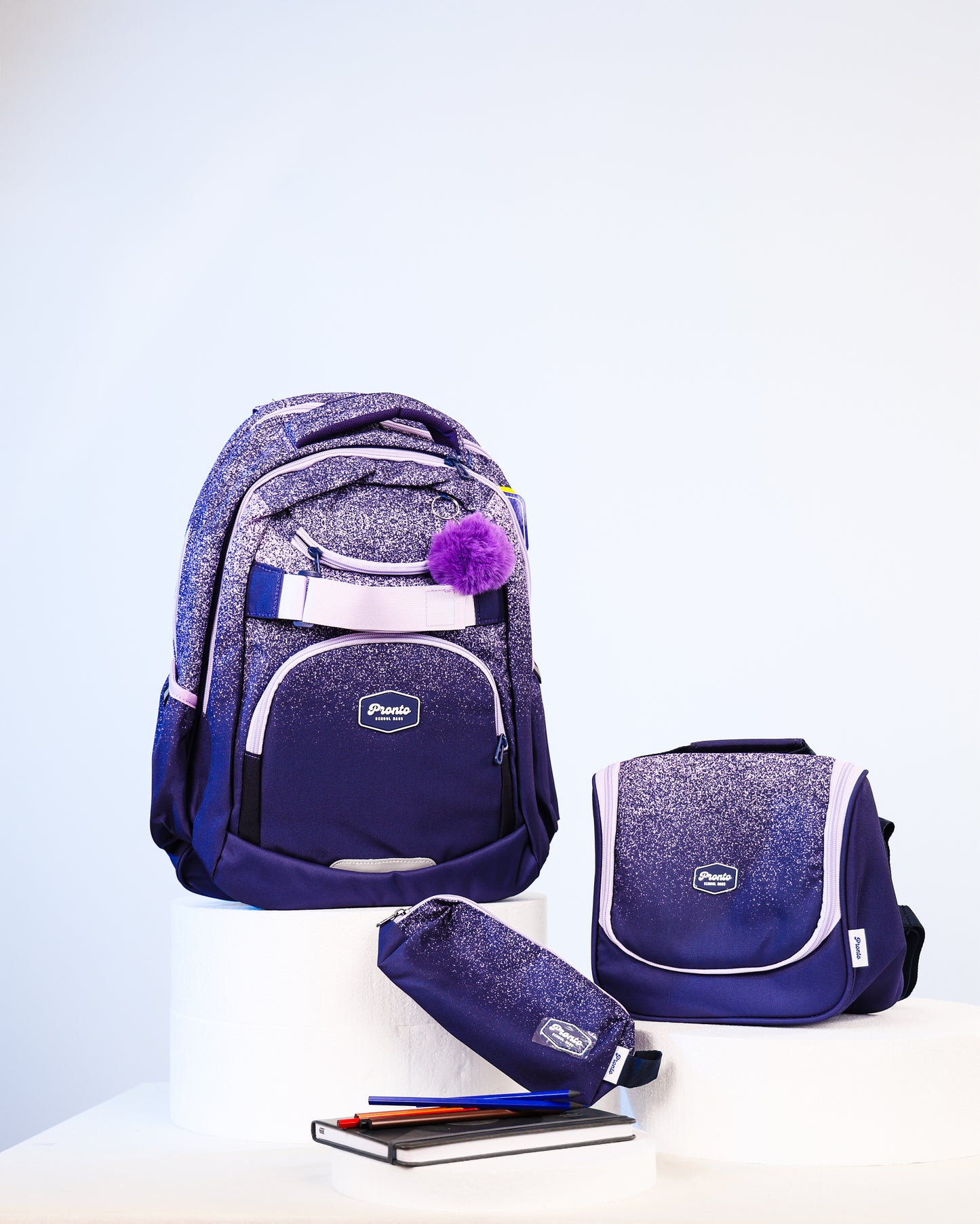 Pronto Purple Stardust 3-in-1 School Set 18"
