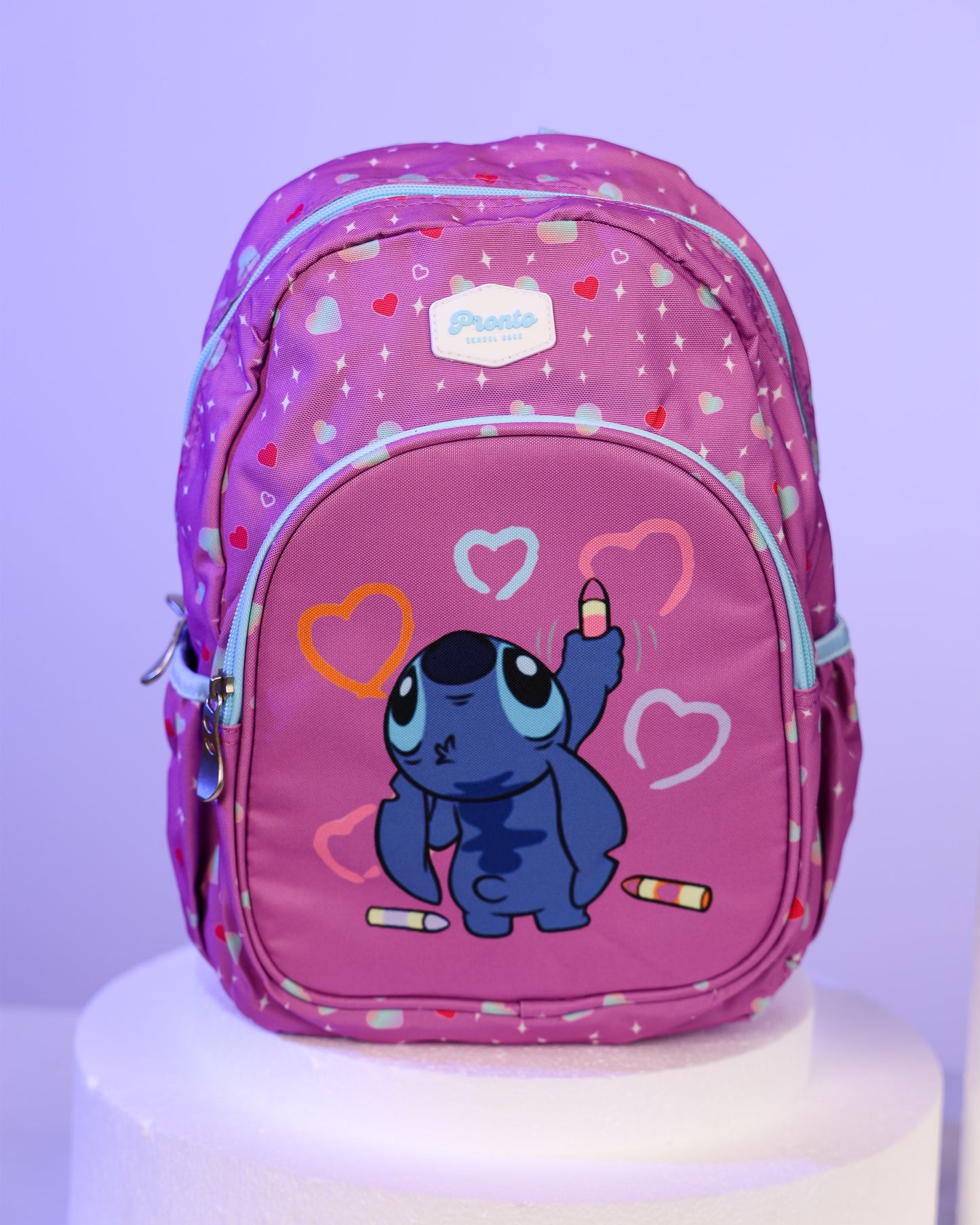 Pronto Stitch Hearts Backpack 13"
