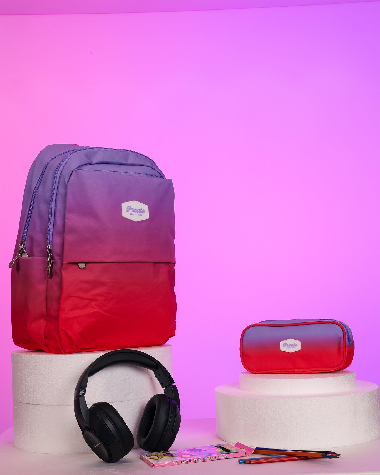 Pronto Crimson Fade Backpack Set 18"
