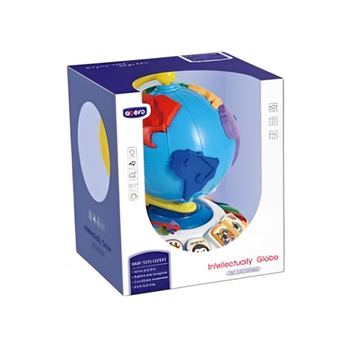 A globe with a boy's sound in a box