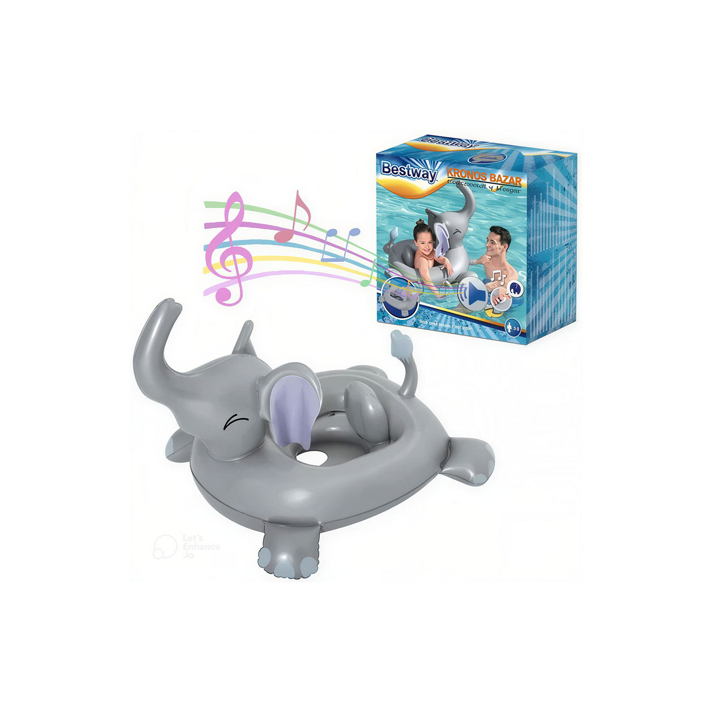 BESTWAY Elephant Baby Swim Ring With Music 96*84