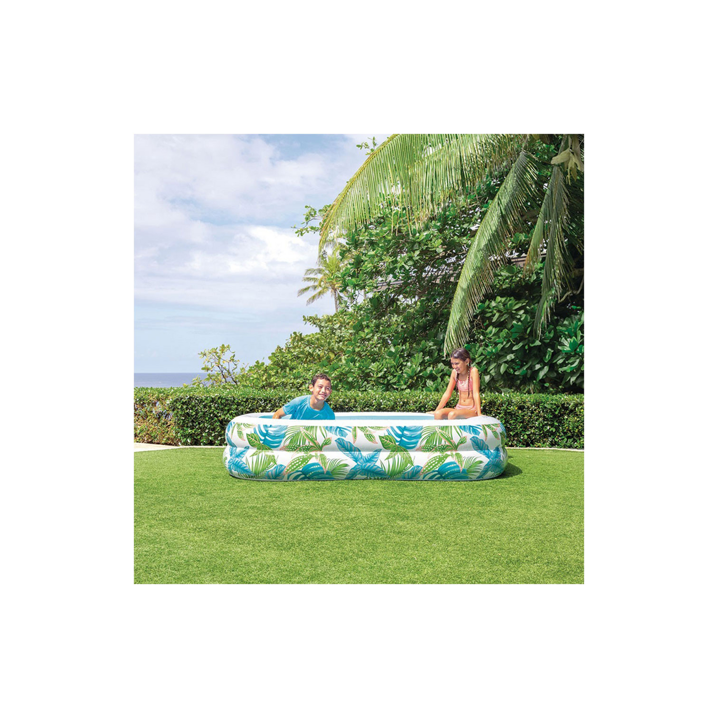INTEX Rectangular Inflatable Palm Tree Pool 229*152*48