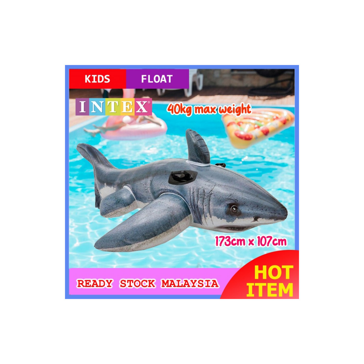 INTEX Inflatable Shark With Handle 173*107