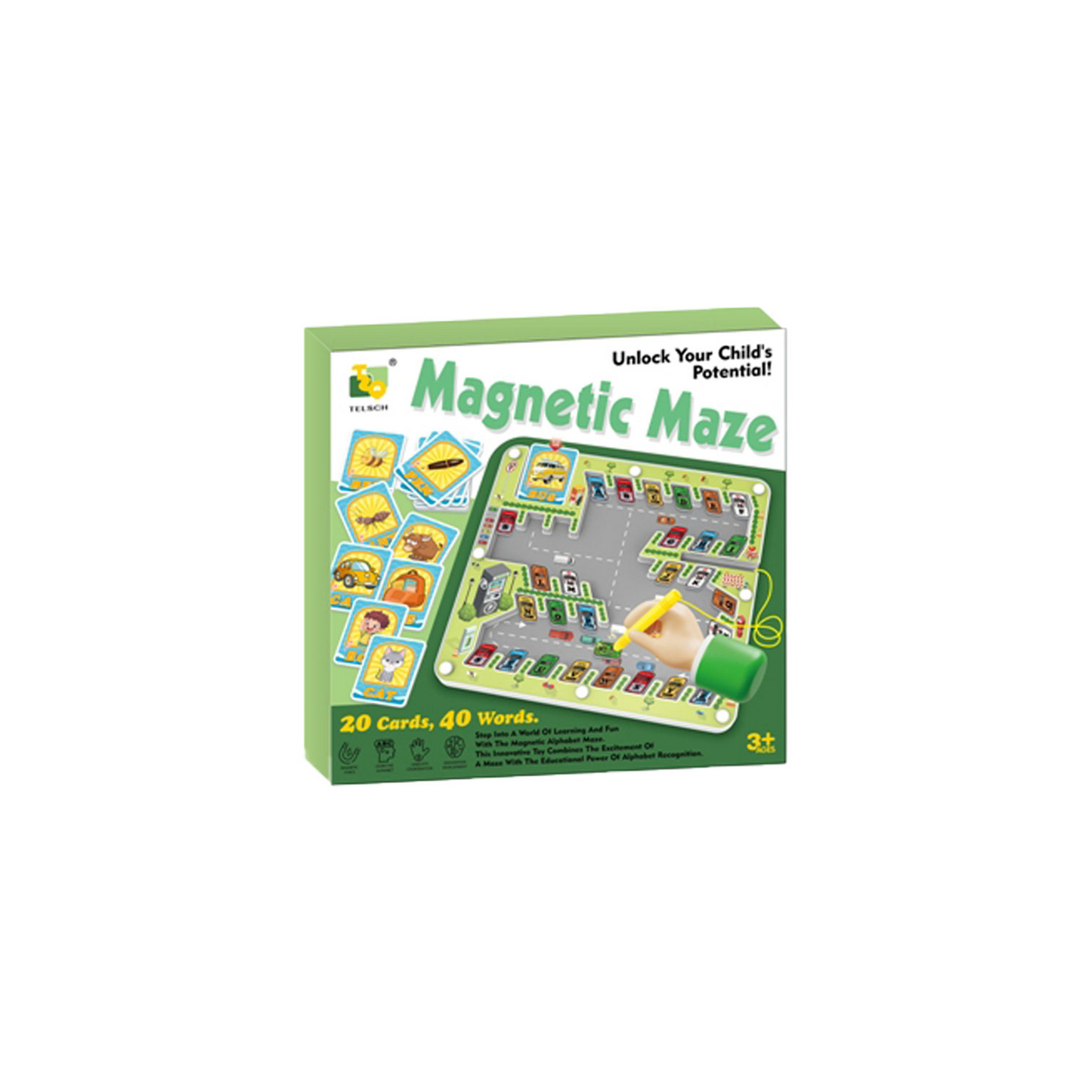 Magnetic parking challenge game in a box