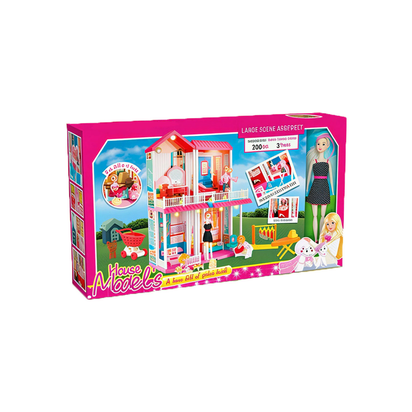 Big house with Barbie in a box