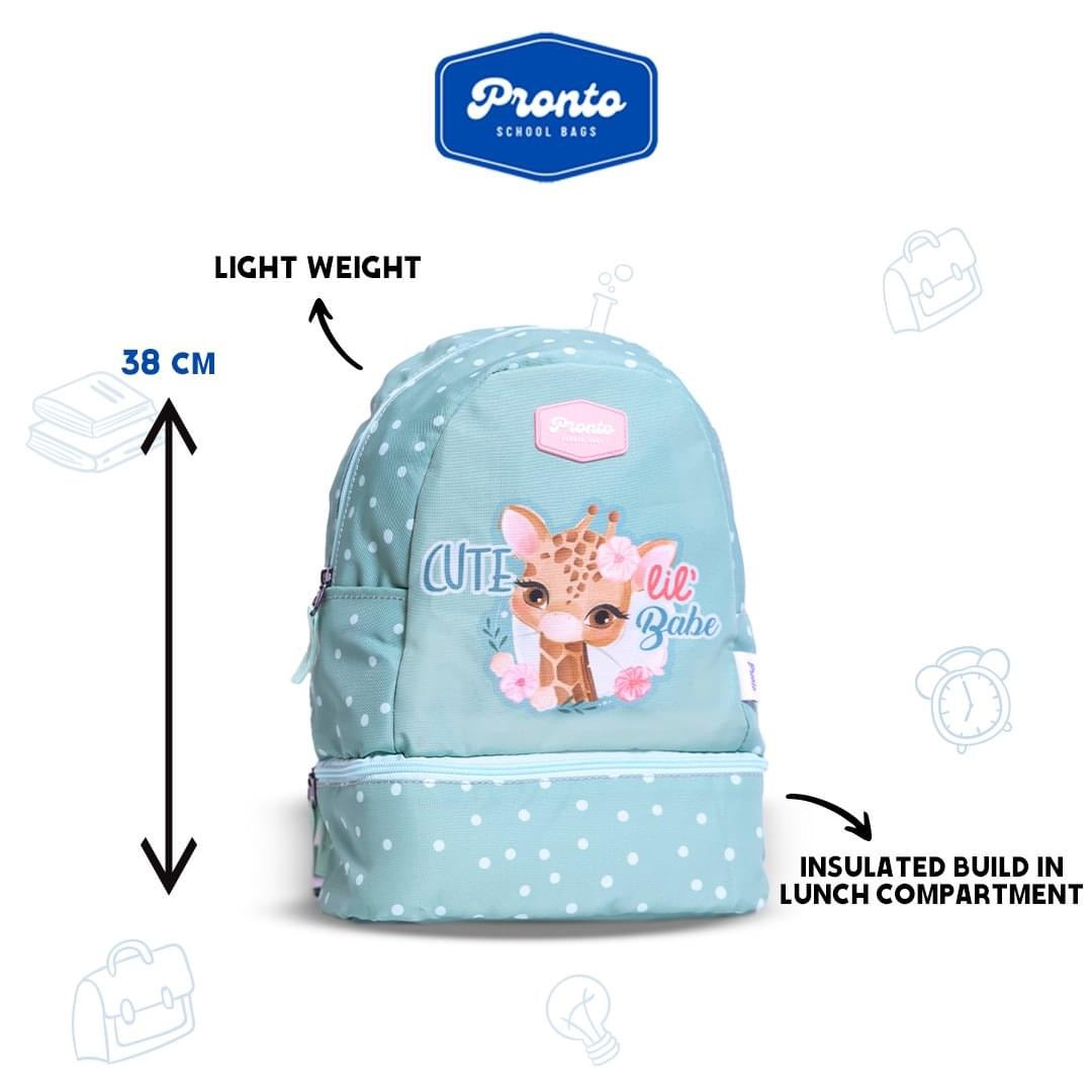 Pronto Cute Giraffe Lunch Backpack 15"