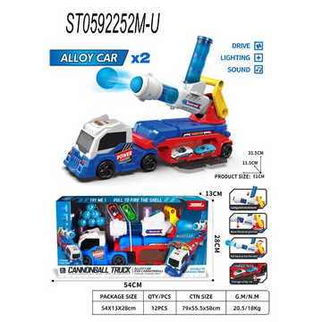 Tanker with large ball launcher in can