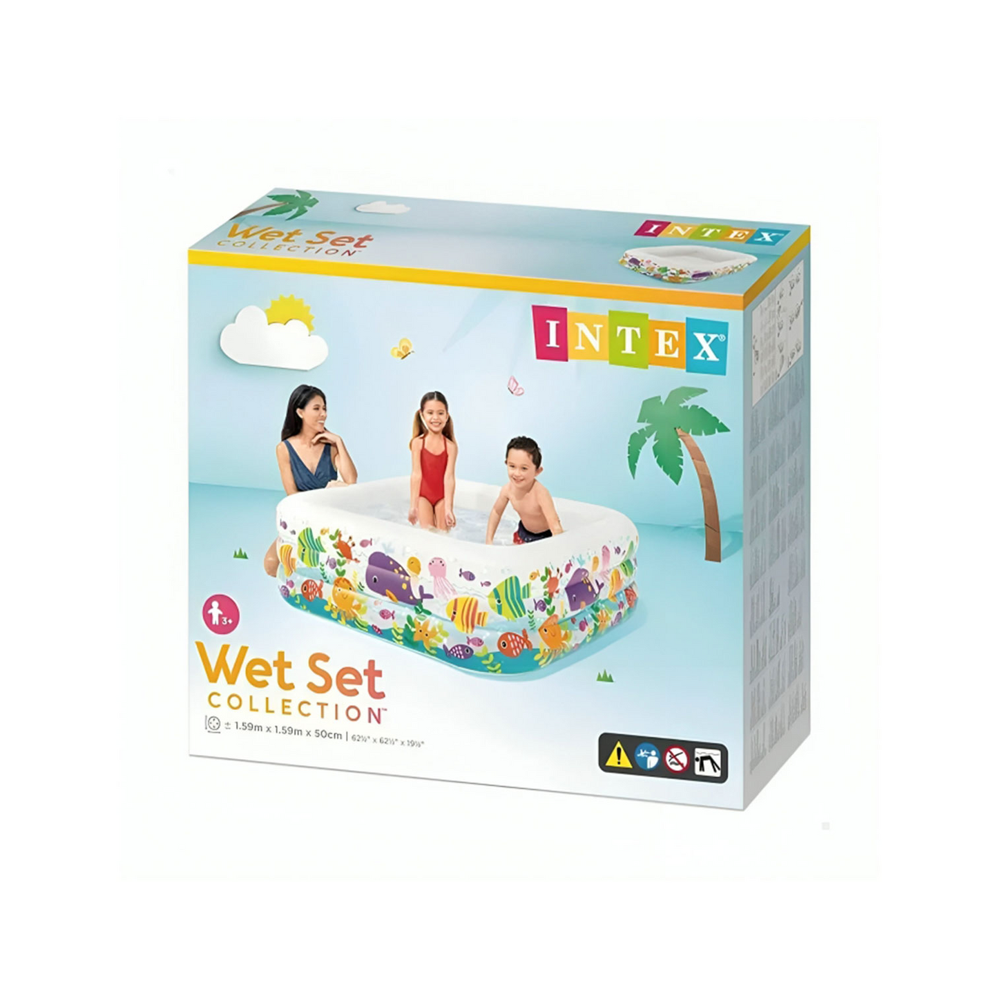 INTEX Square Inflatable Pool 159*159*50
