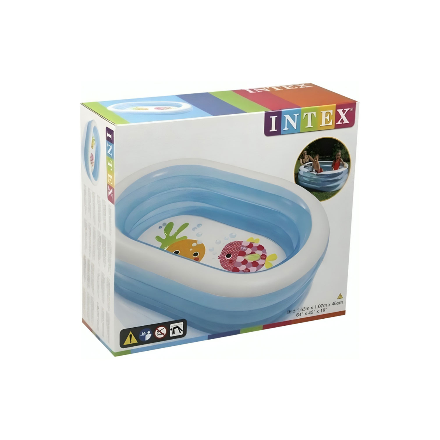 INTEX 163*107*46 Transparent Oval Pool