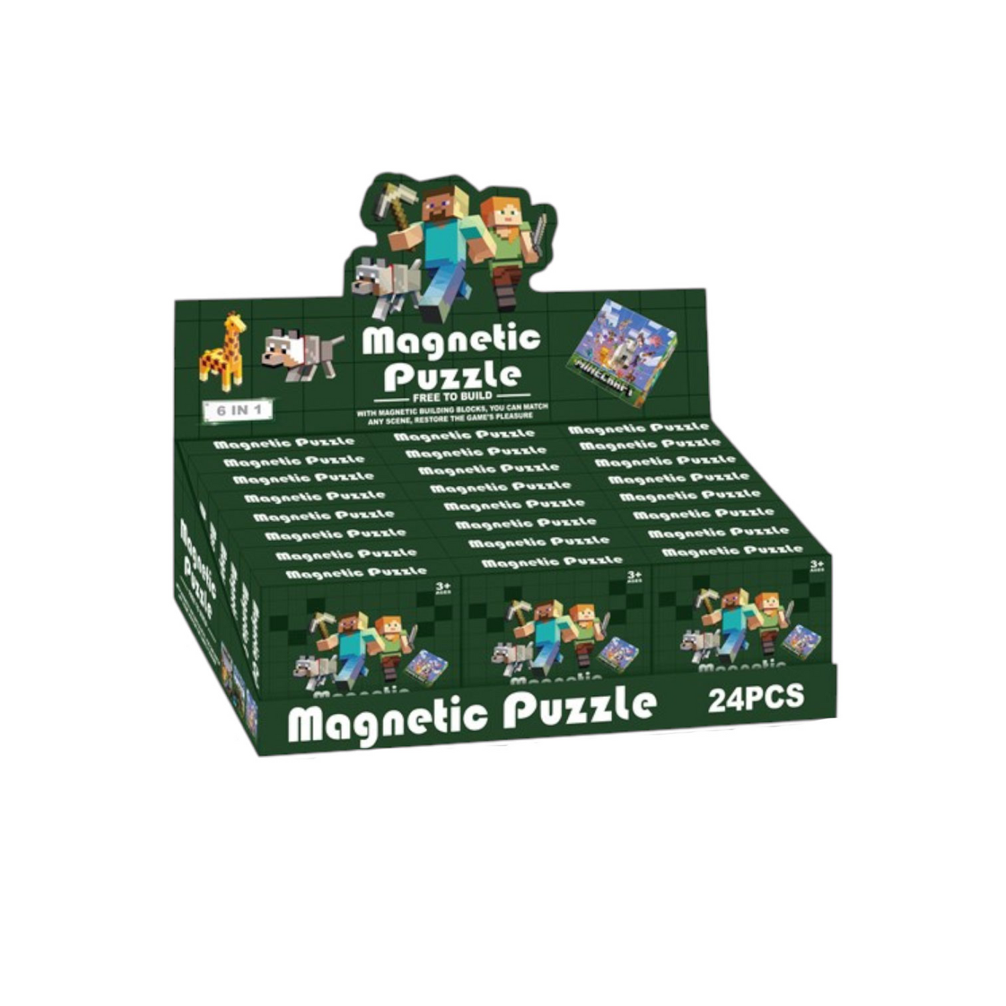 Minecraft Magnetic Puzzle 25pcs/24