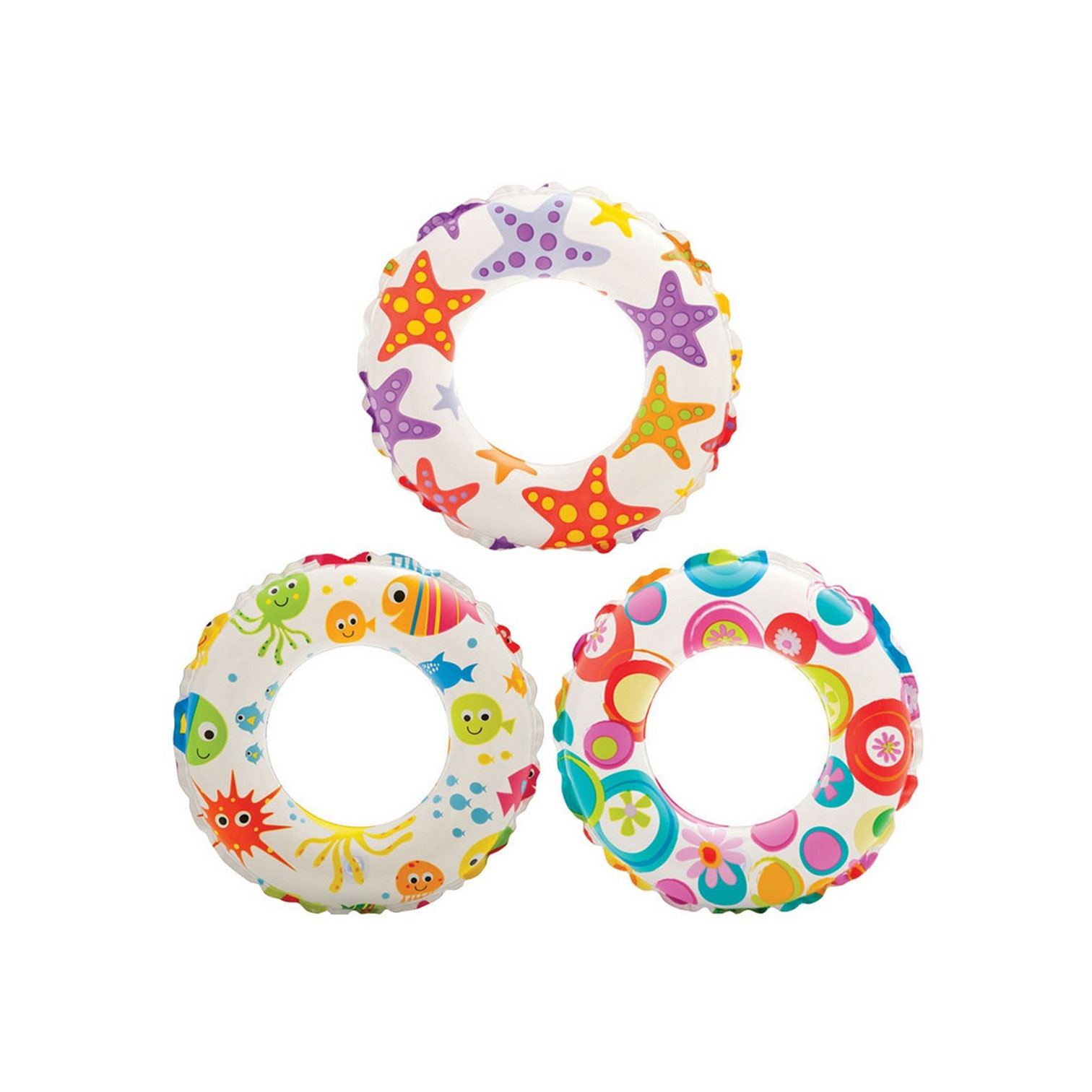 INTEX Colorful Inflatable Swim Ring 61 cm Bagged