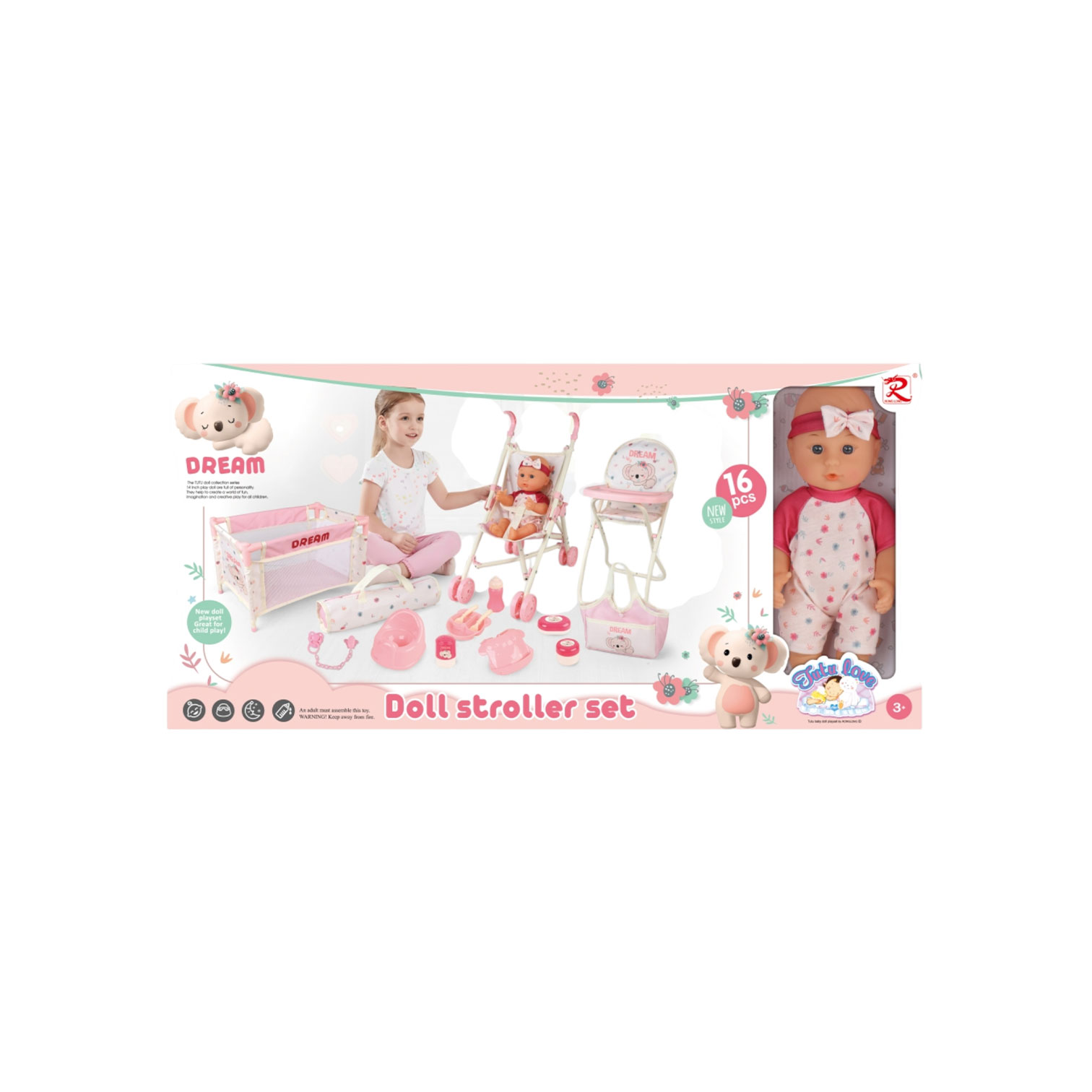 NET baby doll with 16-piece set