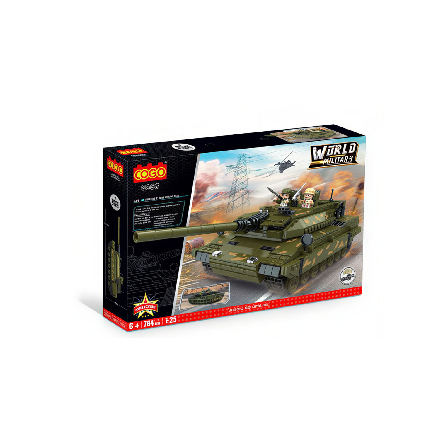 NET Large building set tank, 784 pieces, in a box