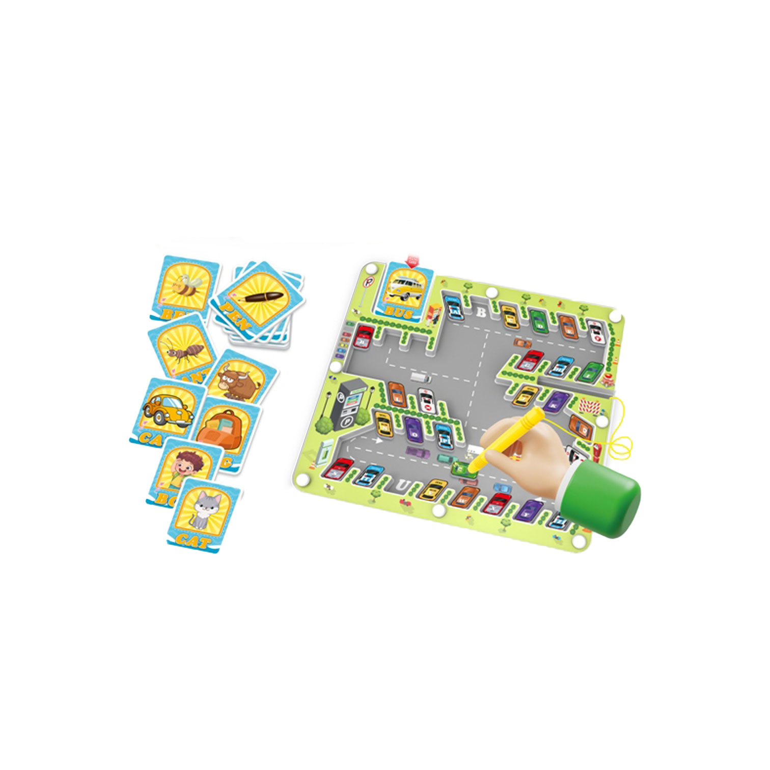 Magnetic parking challenge game in a box