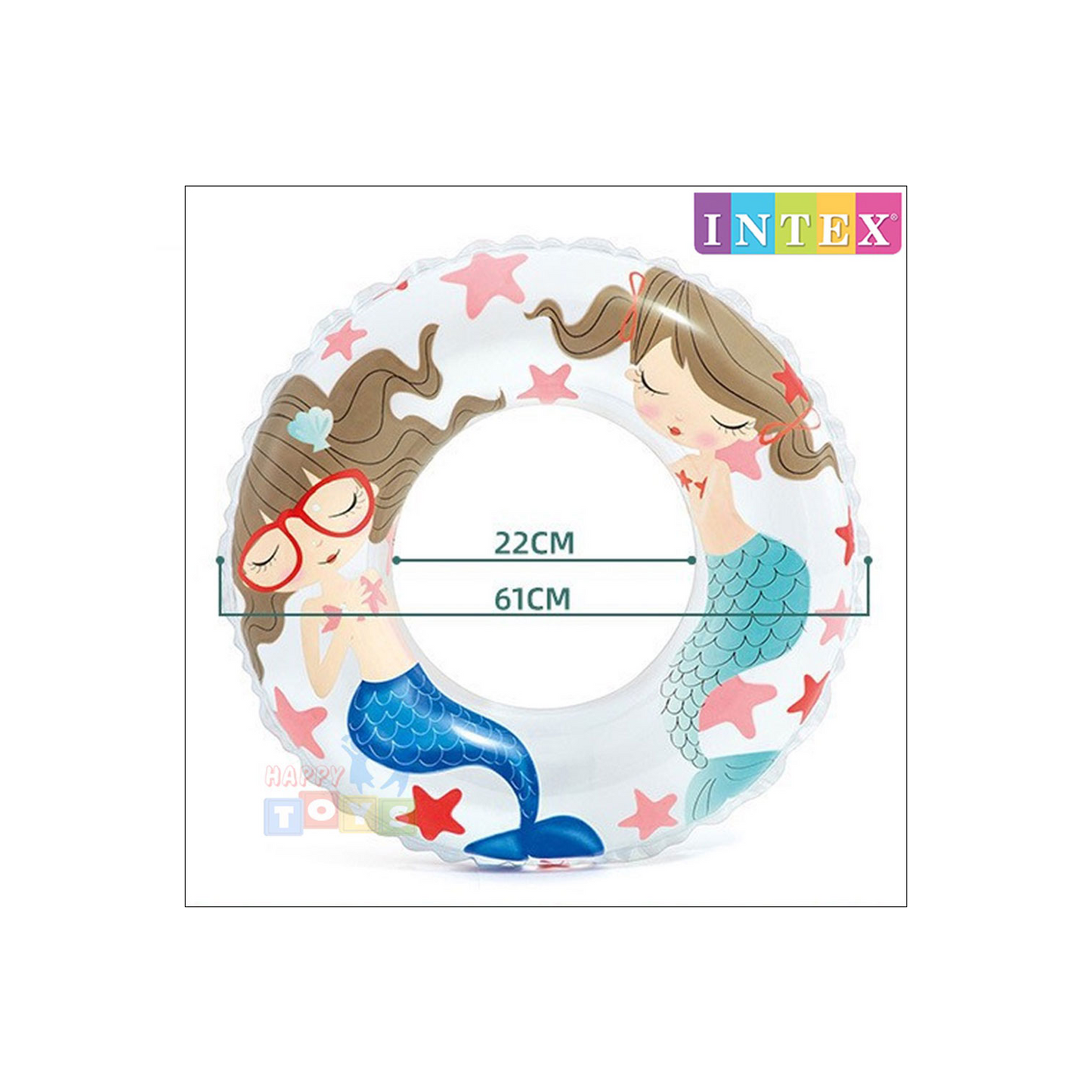 INTEX Transparent Inflatable Swim Ring Bagged 61 cm