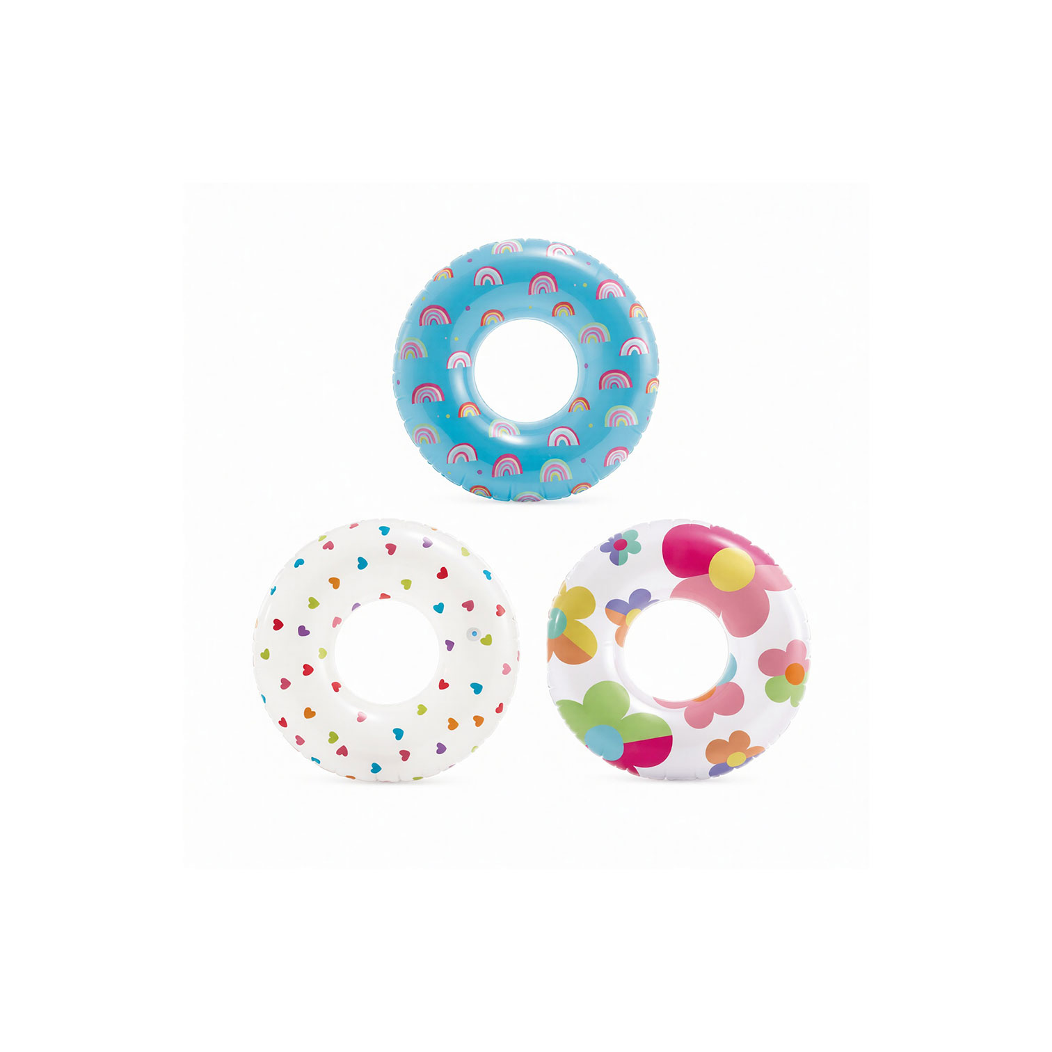 INTEX Assorted Colorful Kids' Swim Ring 81 cm Bagged