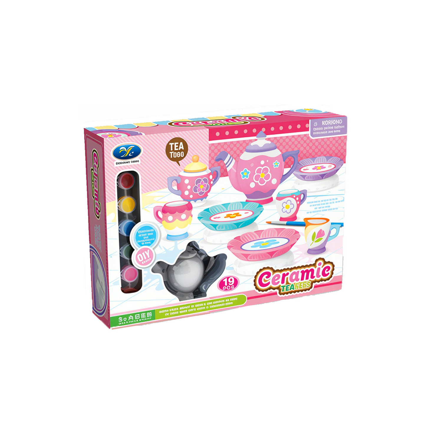 A set of 19-piece coloring cups in a box