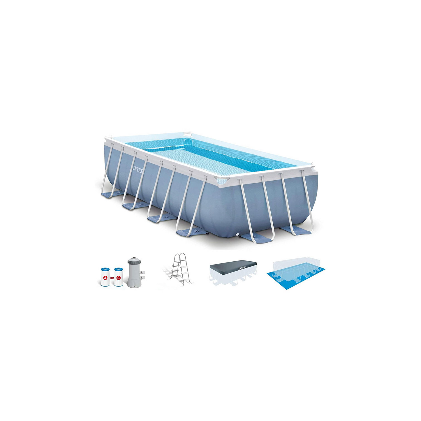 26776 INTEX Rectangular Pool With Ladder And Filter 100*200*400