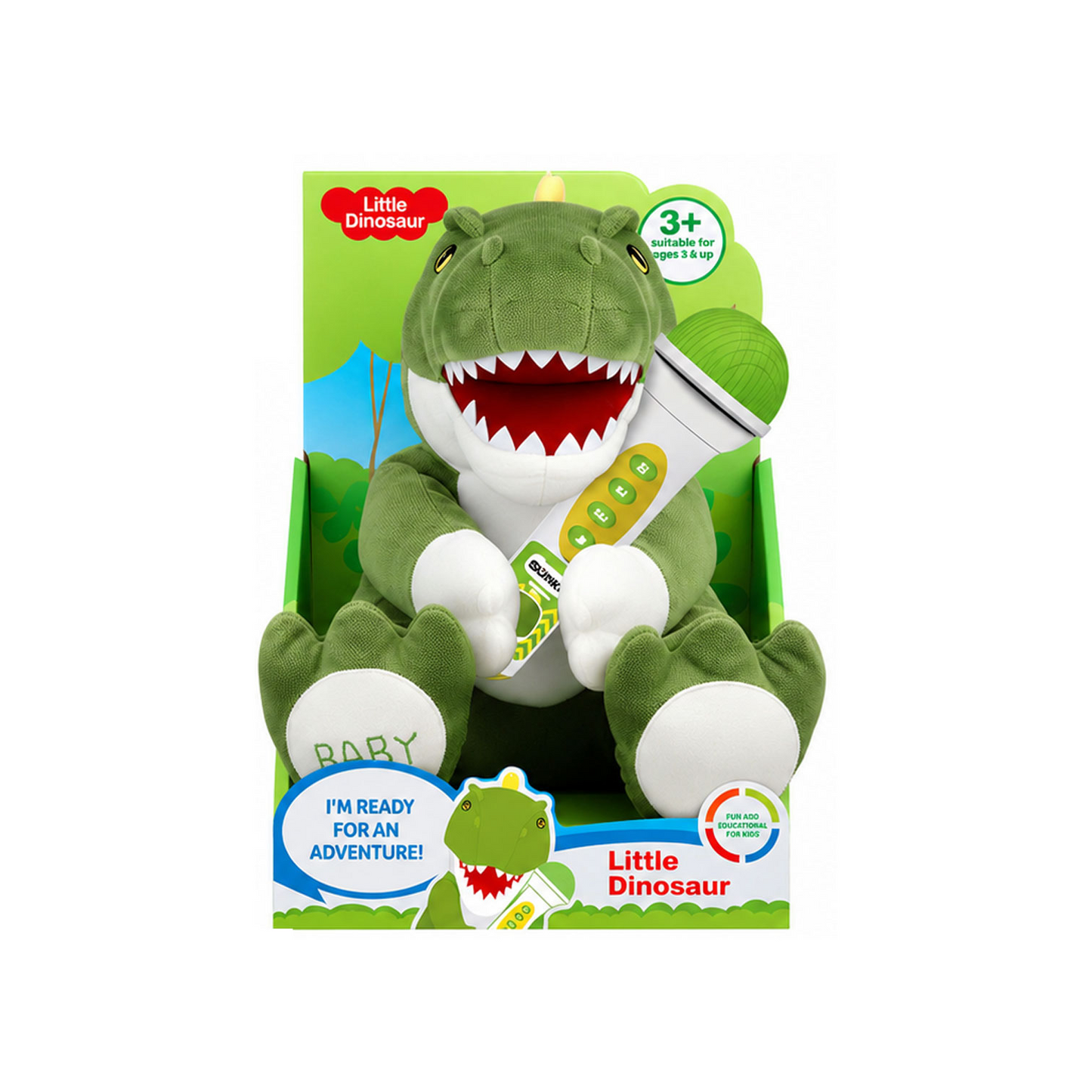 Plush with microphone in a box