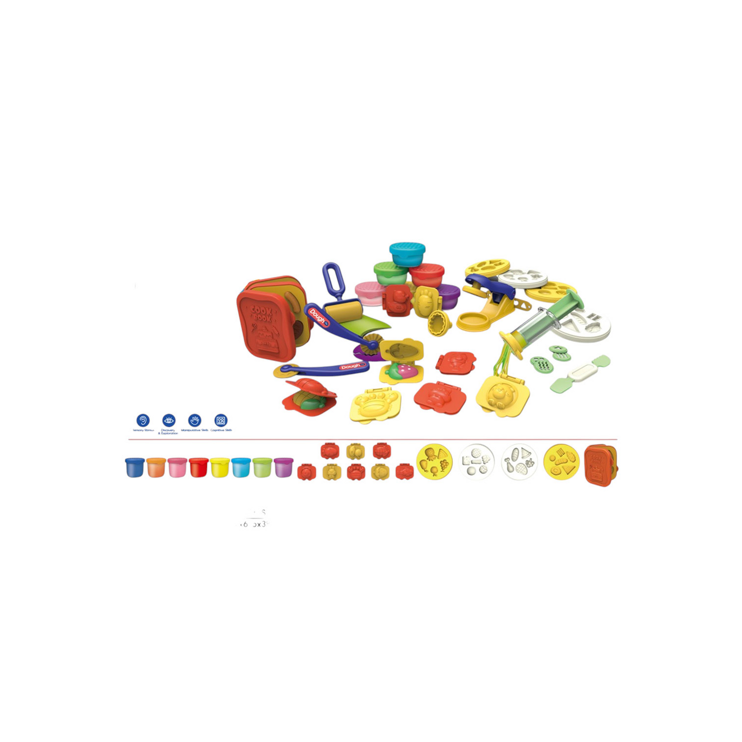 A set of paste with accessories in a box