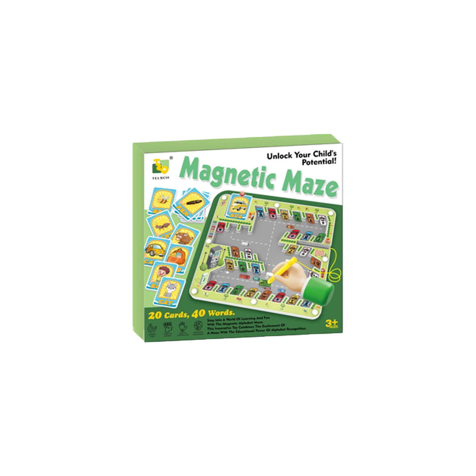 Magnetic parking challenge game in a box