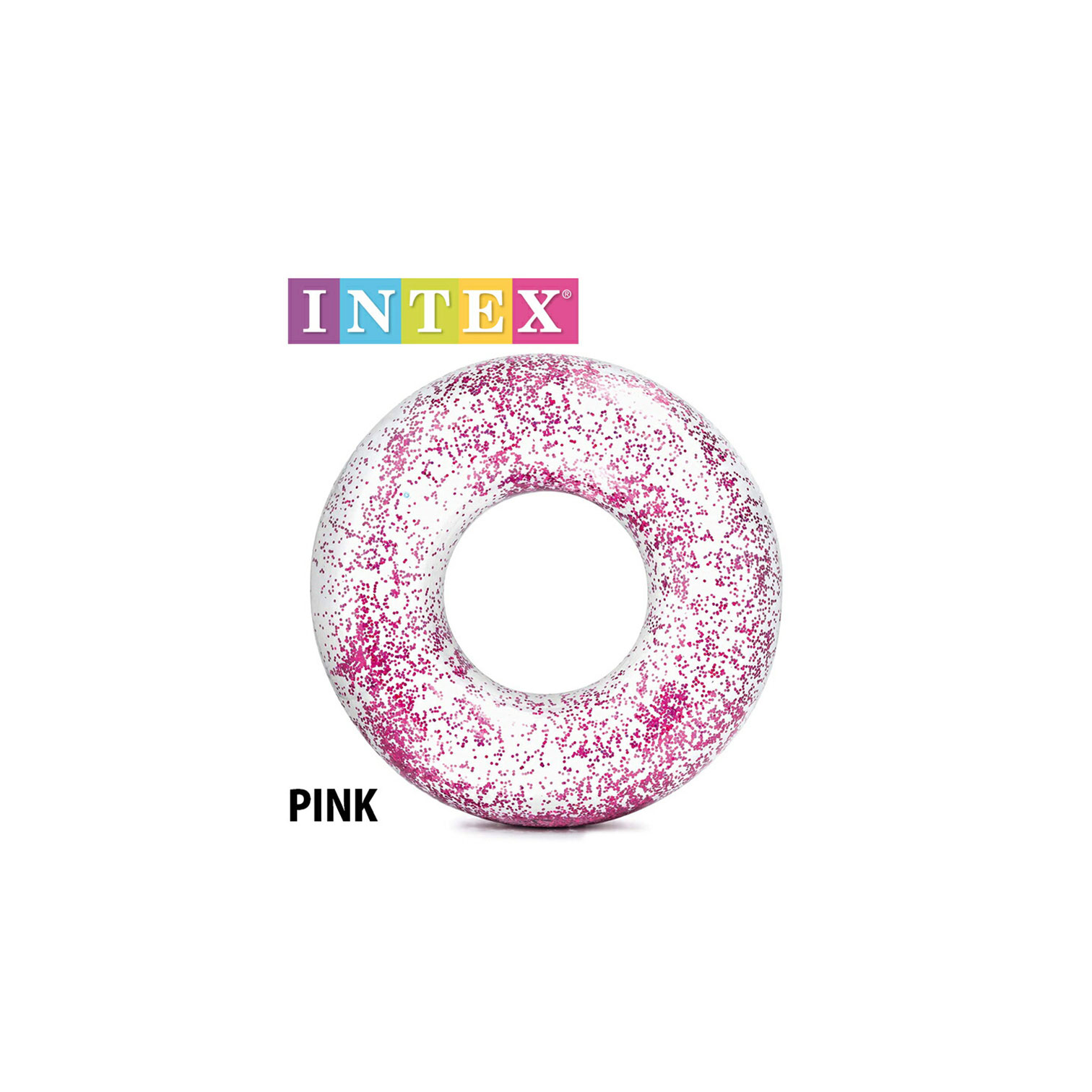 INTEX Transparent Glitter Swim Ring 119 cm