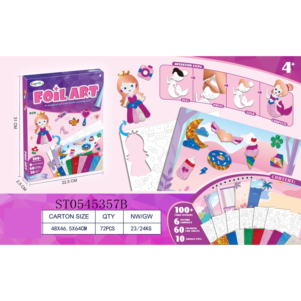 Glitter stickers coloring in a box