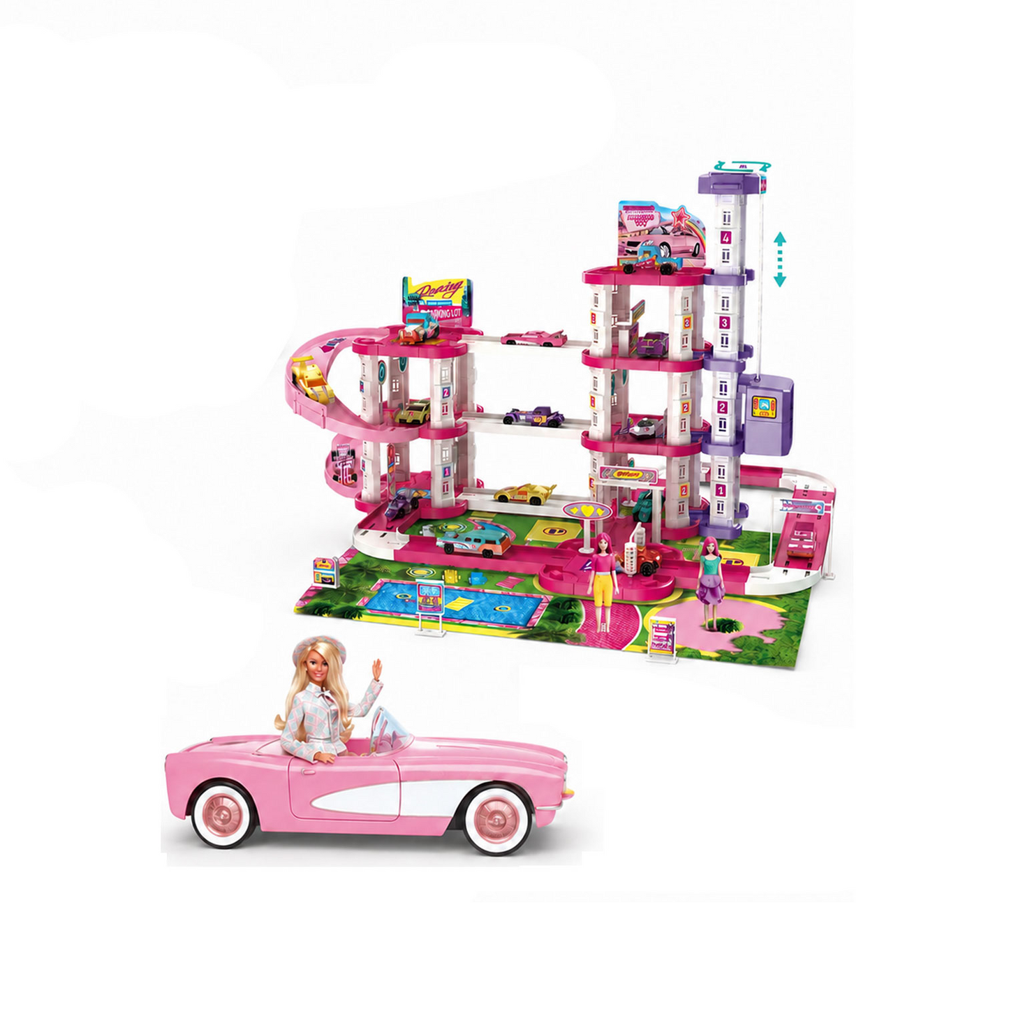 Large Barbie parking lot boxed
