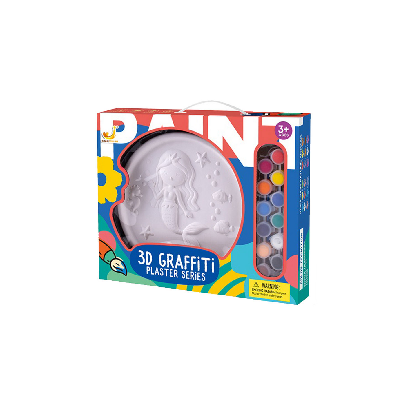 A coloring plate with a stand in a box