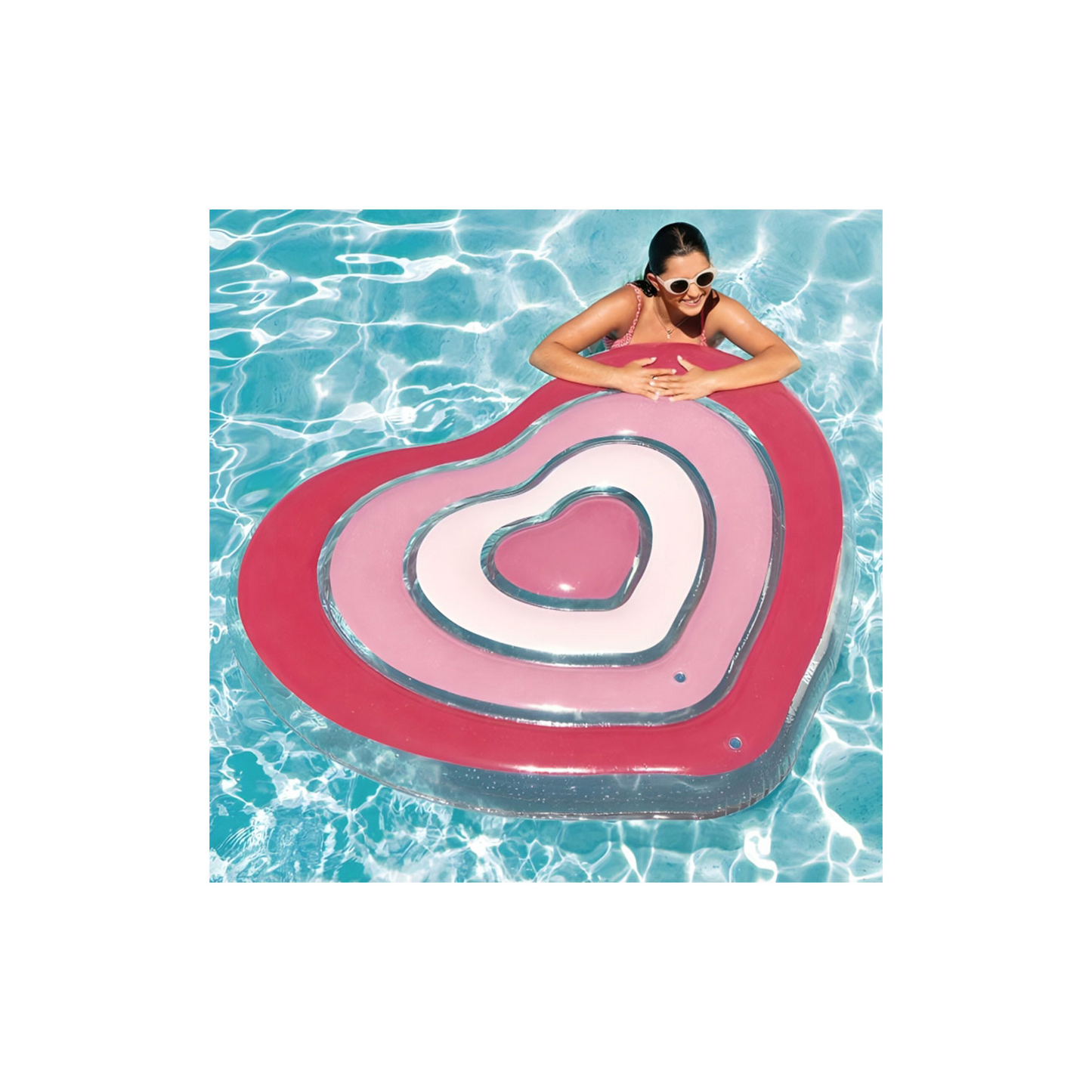 INTEX Pink Heart Float Mattress 155*135*25