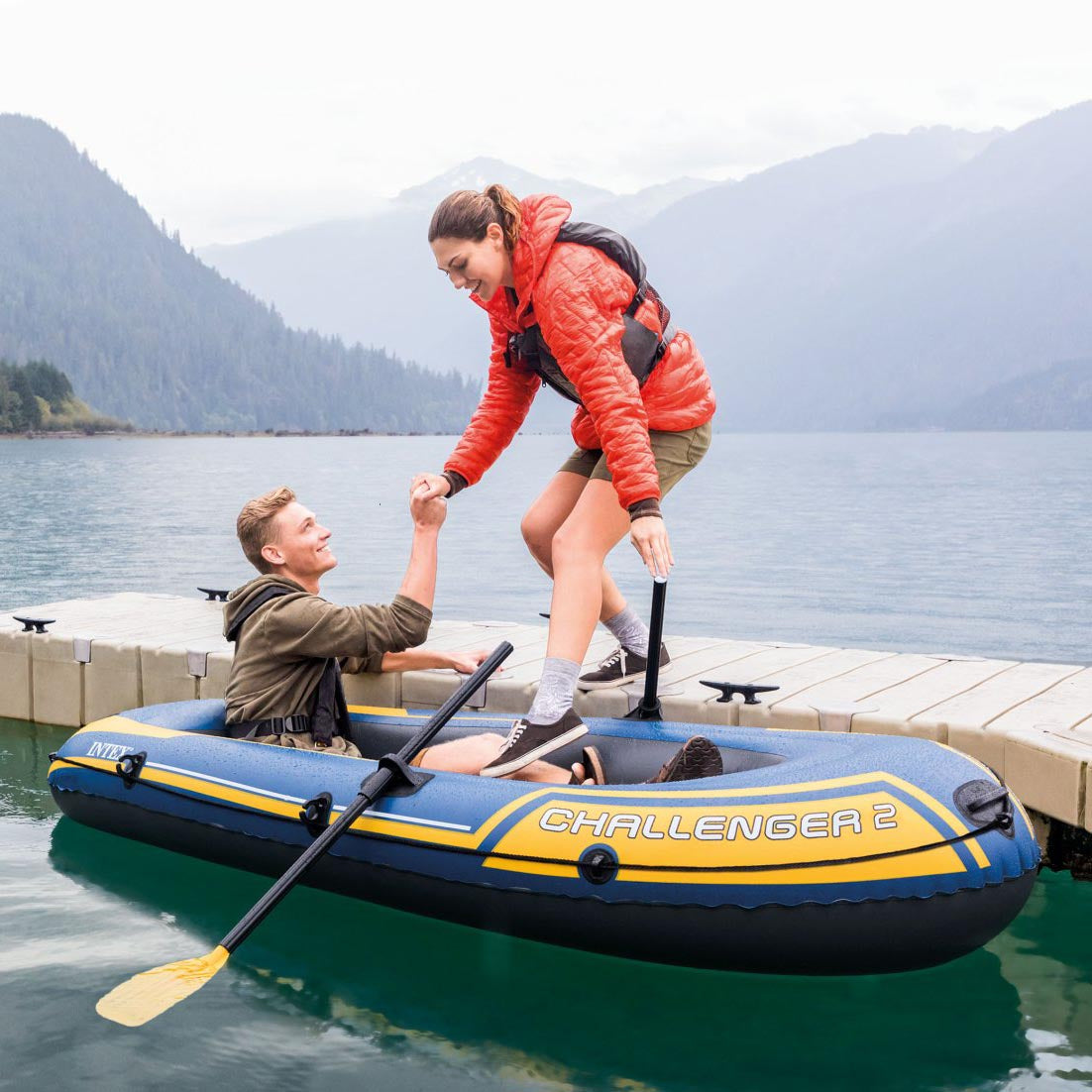 INTEX Challenger 2 Boat Set  200kgs 236x114x41cm