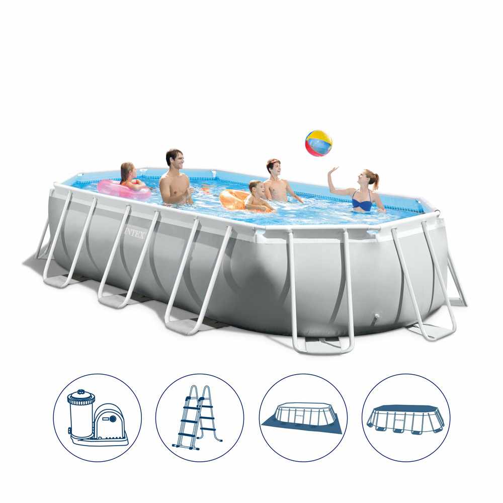 INTEX Tube-Shaped Oval Above Ground Pool 503x274x122cm
